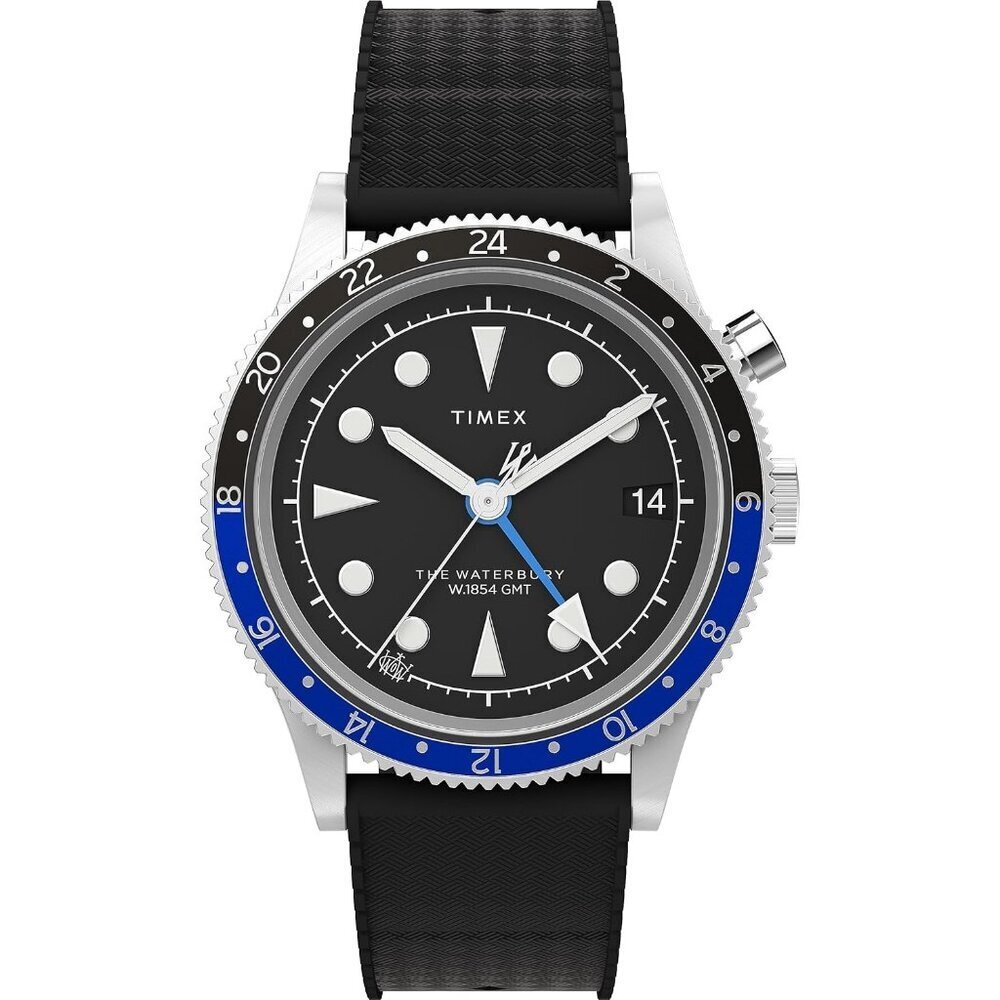 Men’s Black-Blue Stainless Steel Analog Stylish Comfortable Buckle Wrist Watch